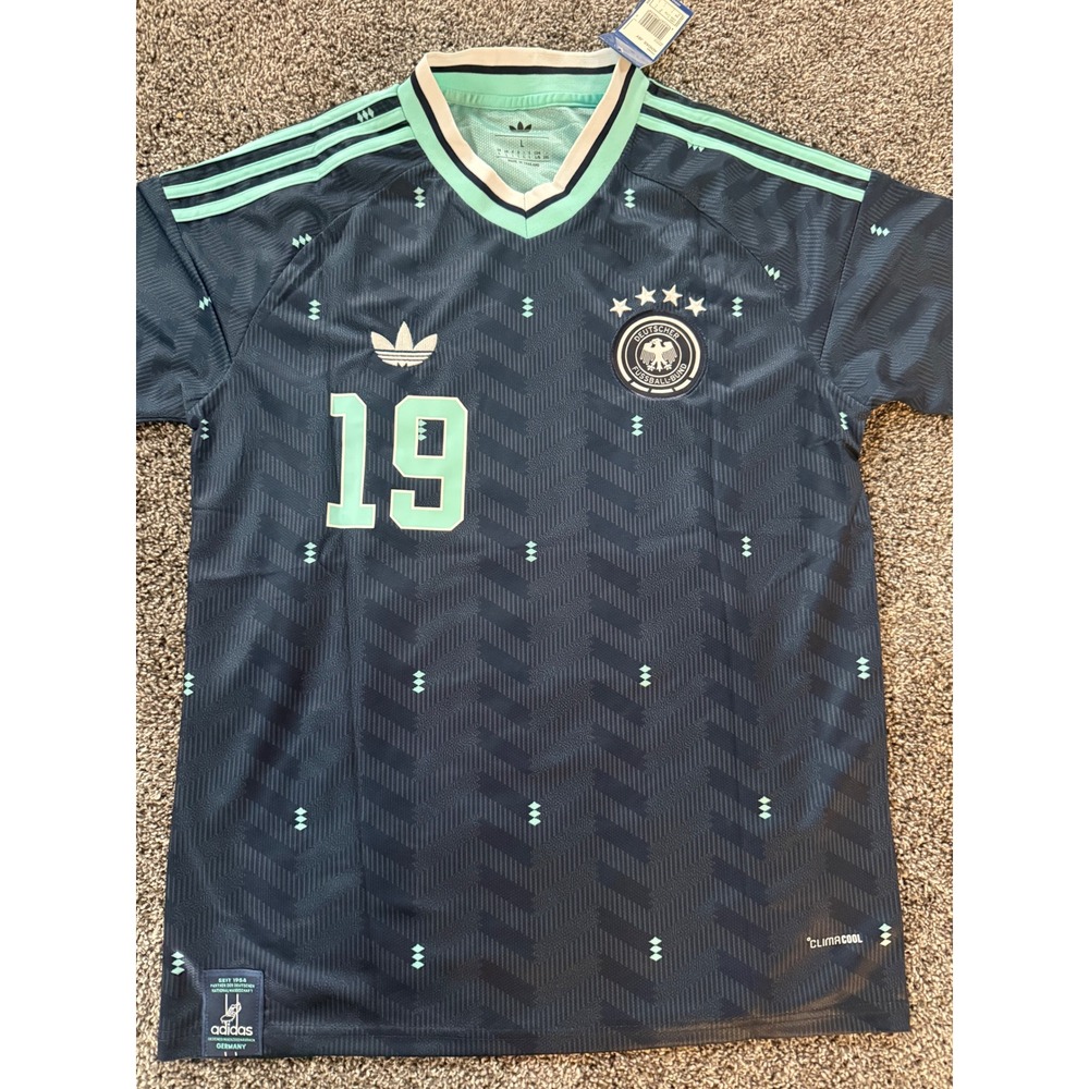 Adidas Germany Sane 19 Away Jersey Navy Teal DFB Soccer Shirt Mens Large